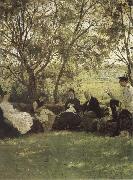 Ilya Repin On the Turf bench Spain oil painting artist